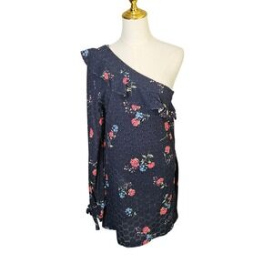 N/Nicholas One Shoulder Eyelet Floral Mini Dress US 6 Cottagecore